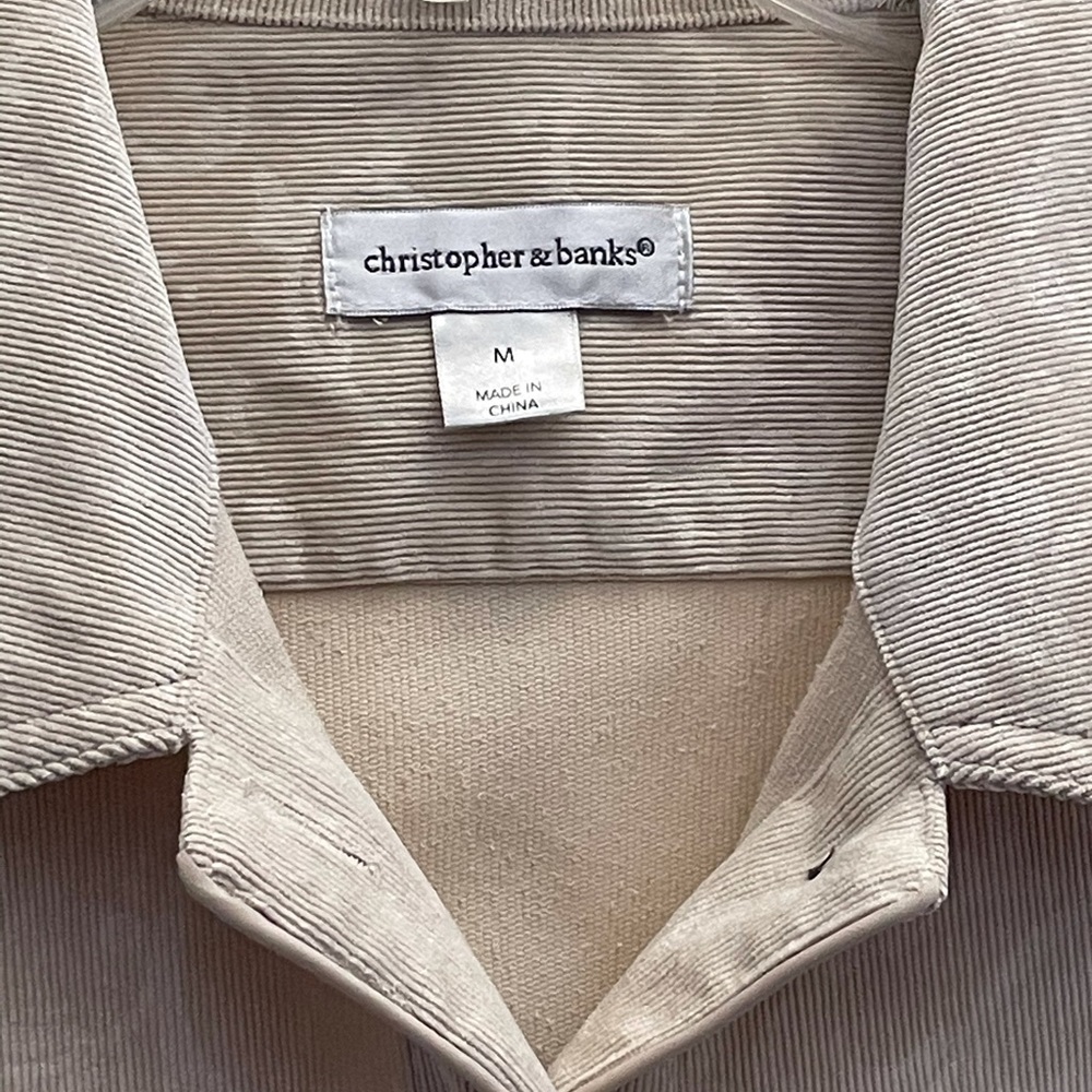 M Christopher & Banks Floral Corduroy Cream Jacket